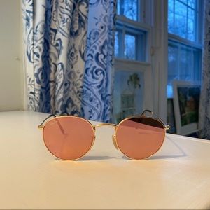 Round Metal Pink Tint Raybans